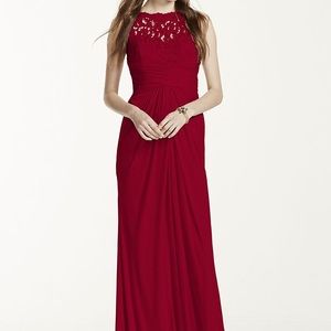 David's Bridal Dresses - David’s Bridal LONG MESH DRESS WITH CORDED LACE David's Bridal Dresses - David’s Bridal LONG MESH DRESS WITH CORDED LACE